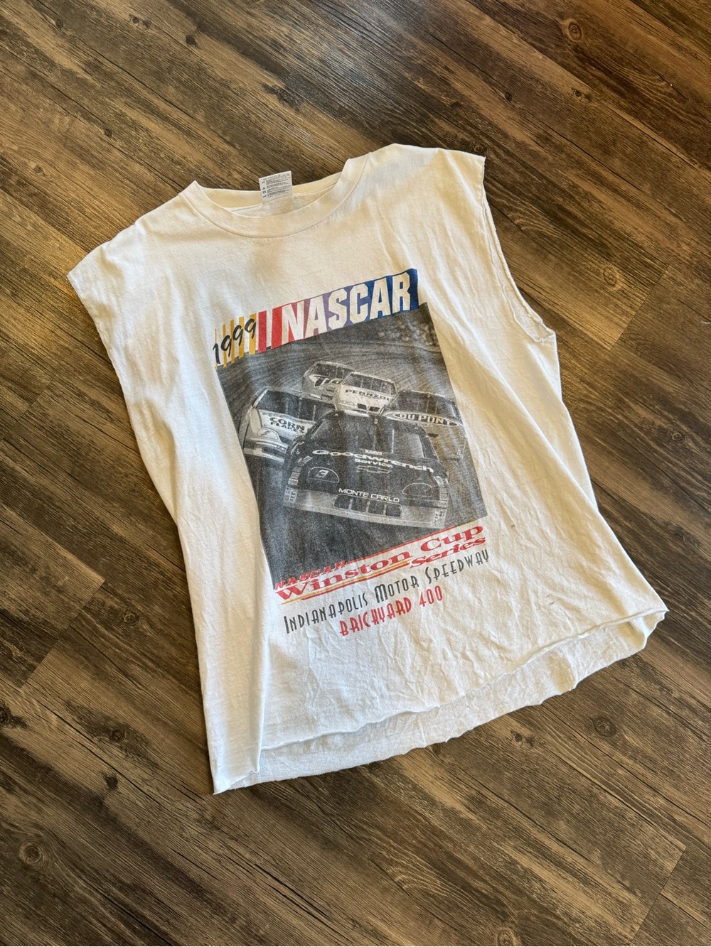 Vintage 1999 NASCAR Indy Speedway Brickyard Heavy Metal Tour Sleeveless Shirt XL